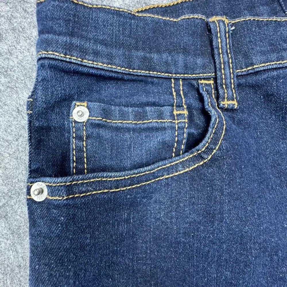 Gap Jeans Youth 16 Blue Stretch Straight Adjustable Waist Dark Wash Denim